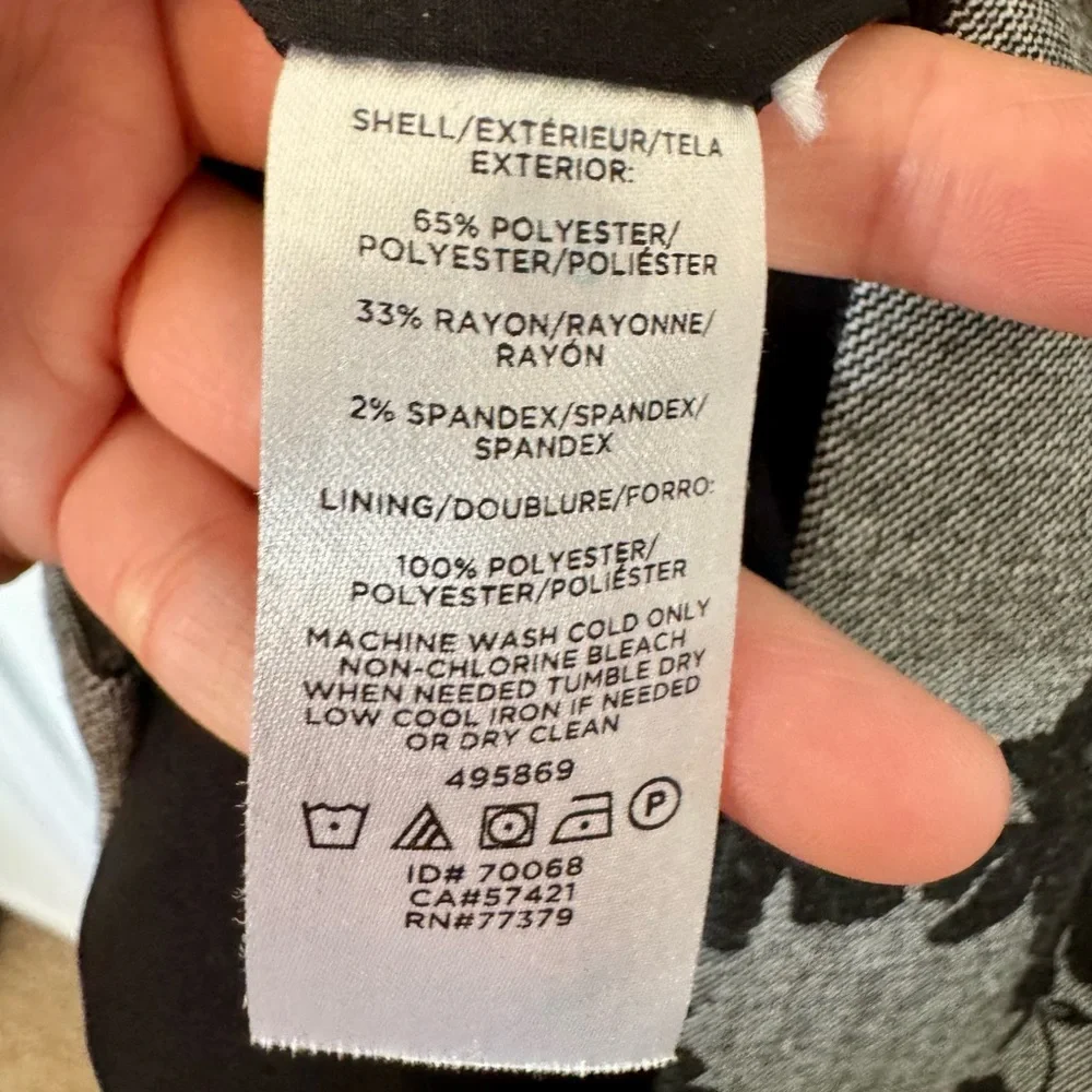 Ann Taylor Black Floral on Gray Dress - Picture 4 of 4